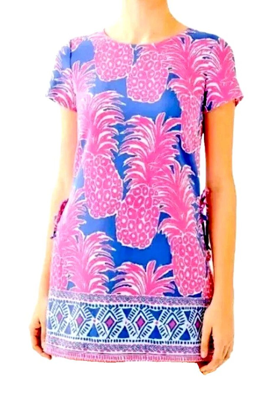 Lilly Pulitzer Blanca Romper  blue haven l'll flamenco pineapple Sz 00 ***